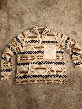 Women's XXL, Columbia Patterned Fuzzy Fleece Pullover